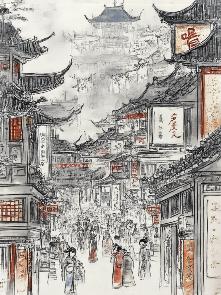 Traditional Painting Media,Building,LoRA,SD 3.5L