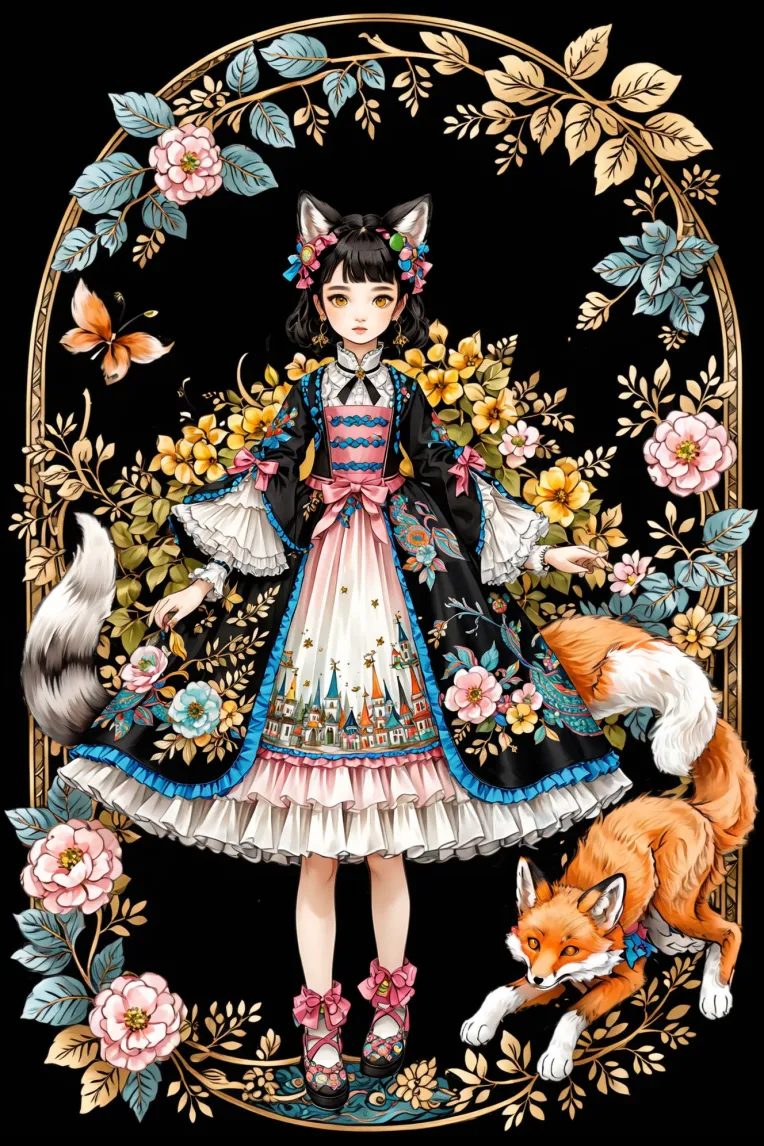 Lolita Vintage Illustration/Poster XL-LoRA-bearbear-Shakker