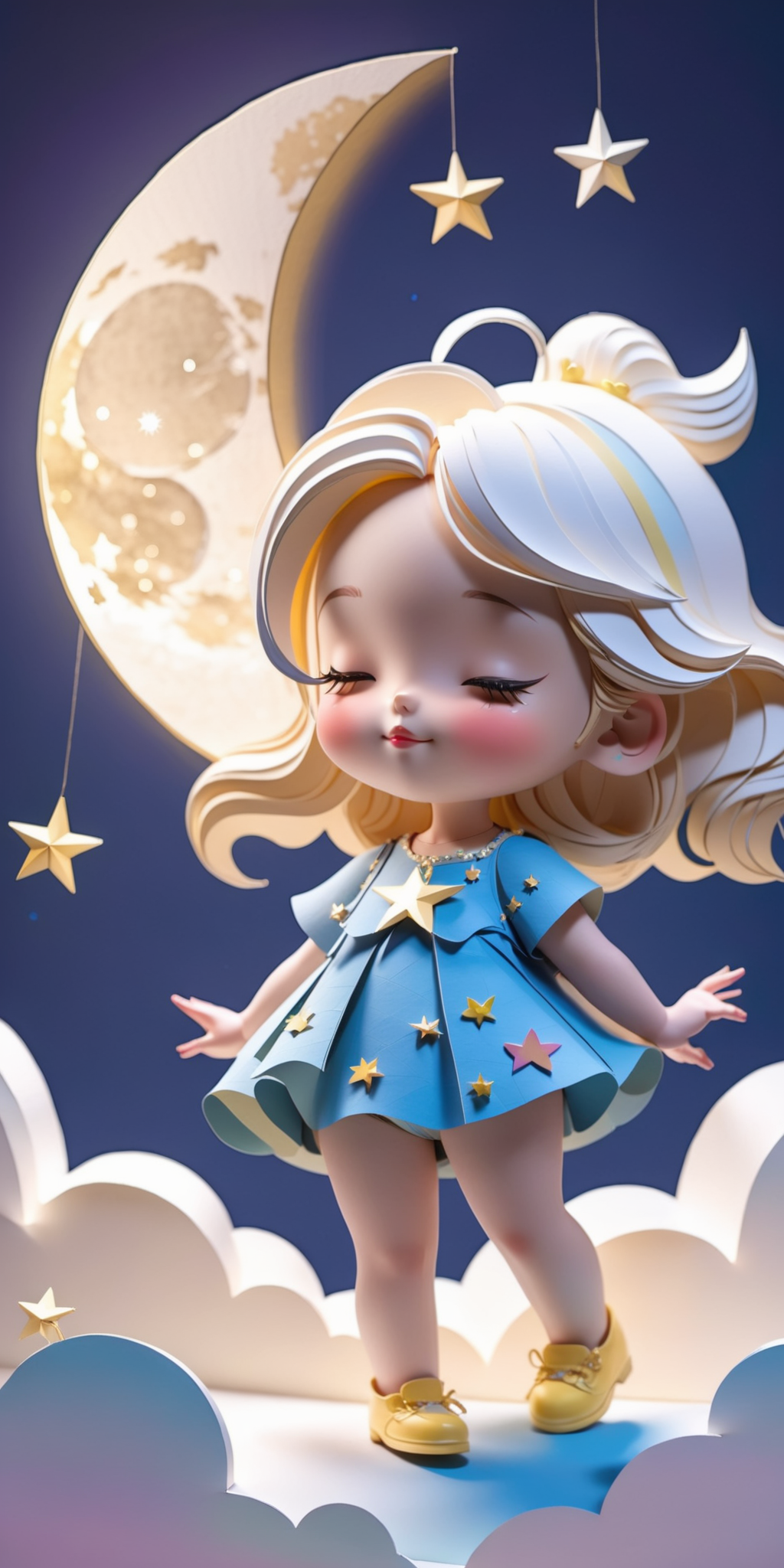 A Cute Little Girl Close Her Eyes Colorful Cute Theme v1.0